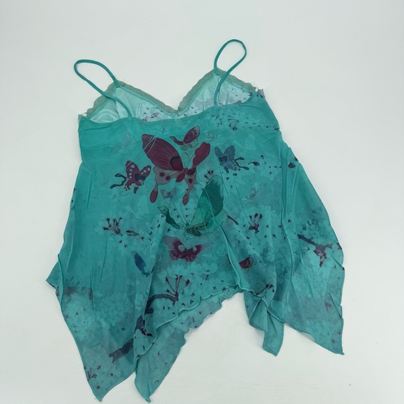 Vintage Y2K Butterfly Spaghetti Strap Fairy Lace Tank Top Small - Picture 5 of 5